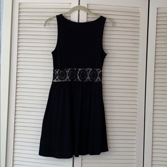 ASOS black mini dress with lace-like cutout detail - Picture 7 of 7